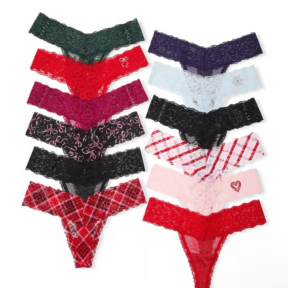 NWT Victoria's Secret 12 Days Of Panties Lacie Thong Holiday Advent Calendar XL